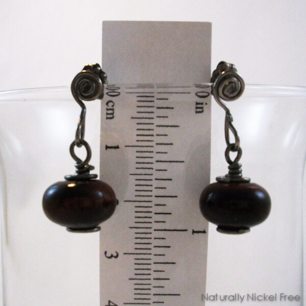 Tiger Eye Niobium Post Earrings, Interchangeable