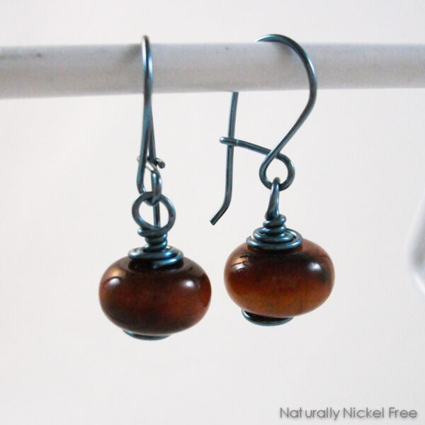 Tiger Eye Niobium Earrings with Loop n Latch Interchangeable Earwires