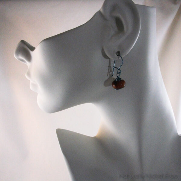 Tiger Eye Niobium Earrings with Loop n Latch Interchangeable Earwires