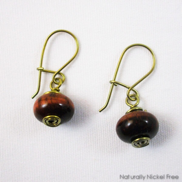 Tiger Eye Niobium Earrings with Loop n Latch Interchangeable Earwires