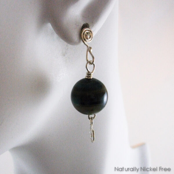 Brazilian Agate Post Dangle Earrings