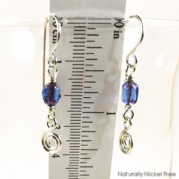 Lavender Glass Bead Silver Earrings