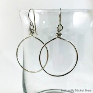 Argentium Silver Oversized Hoop Dangle Earrings