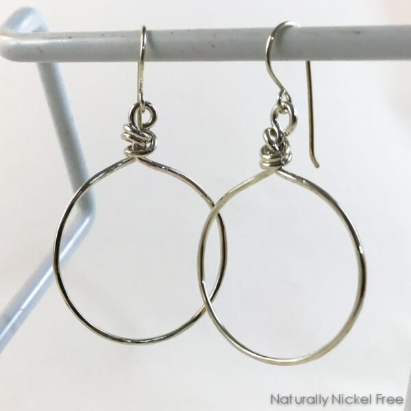 Argentium Silver Oversized Hoop Dangle Earrings