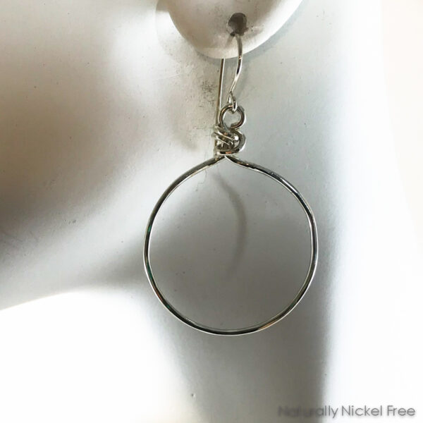 Argentium Silver Oversized Hoop Dangle Earrings