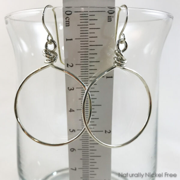 Argentium Silver Oversized Hoop Dangle Earrings