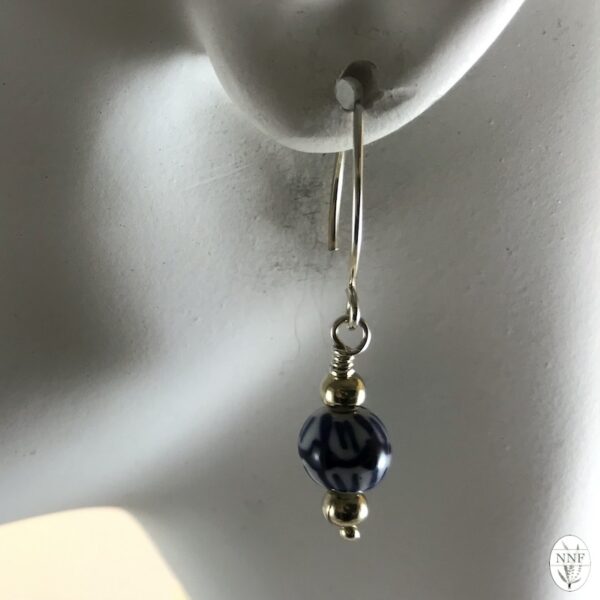 Blue & White Classic Ceramic Bead Earrings