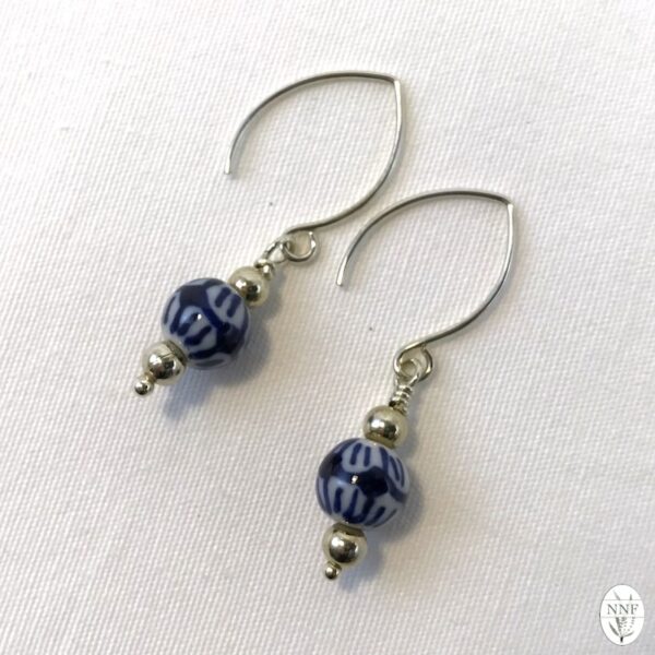 Blue & White Classic Ceramic Bead Earrings