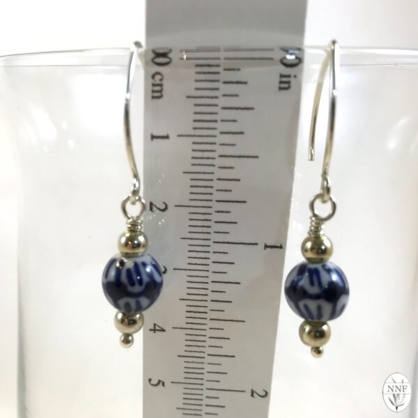 Blue & White Classic Ceramic Bead Earrings