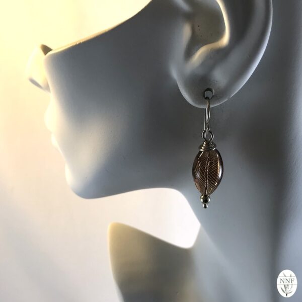 Dark Brown Blown Glass Argentium Silver Earrings