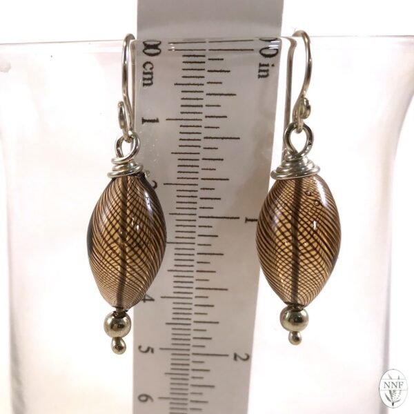 Dark Brown Blown Glass Argentium Silver Earrings