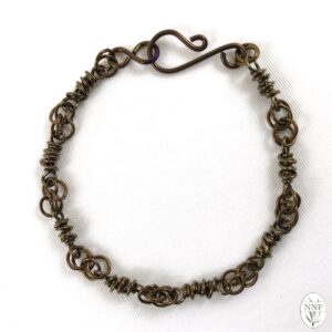 Handmade Niobium Chain Bracelet, Anodized Bronze
