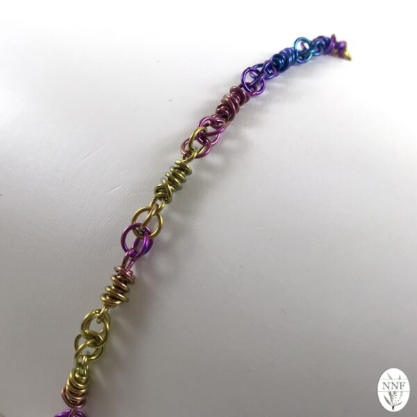 Handmade Niobium Chain Bracelet, Rainbow Colors