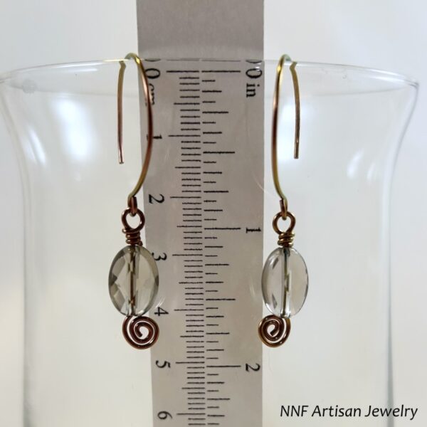 Smoky Quartz Niobium Earrings with Round-Style Earwires