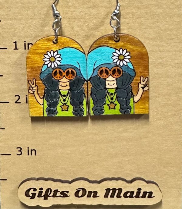 Hippy Earrings, flower child, groovy, hand made