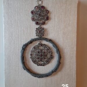 Medallion with Rhinestones on canvas