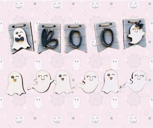 Hey Boo, Halloween, Ghost, Tiered Tray Decor