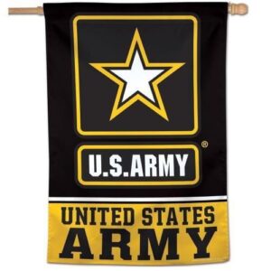 United States Army Flag Vertical Black Yellow House Banner