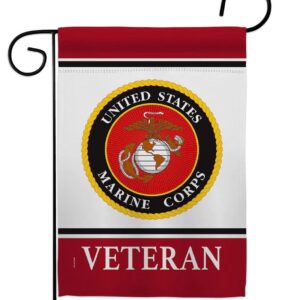 US Marine Corps Veteran Garden Flag 2 Sided Logo