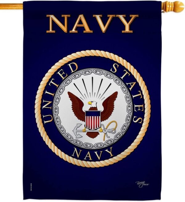 US Navy Flag 2 Sided Vertical House Banner