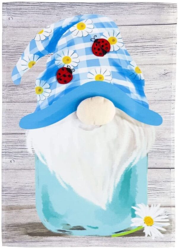 Mason Jar Gnome Garden Flag 2 Sided