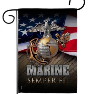 Marine Semper FI Garden Flag 2 Sided Emblem