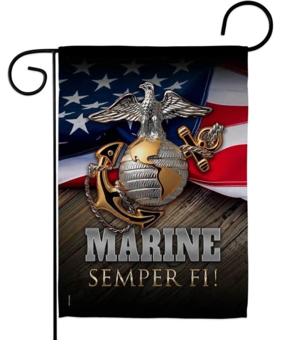 Marine Semper FI Garden Flag 2 Sided Emblem