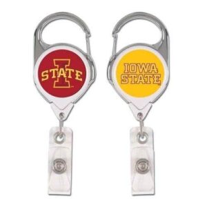 Iowa State Cyclones Reel 2 Sided Retractable Badge Holder Cardinal Gold
