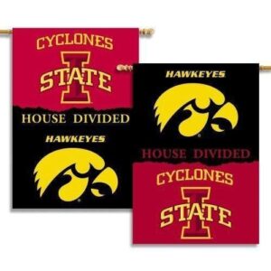 House Divided Flag Iowa vs Iowa State 2 Sided House Banner