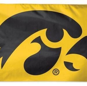 Iowa Hawkeyes Flag 2 Sided Yellow 5×8 Black Tigerhawk