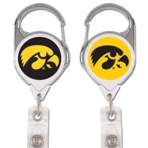 Iowa Hawkeyes 2 Sided Black and Gold Retractable Badge Holder
