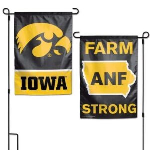 Iowa Hawkeyes ANF 2 Sided Garden Flag Farm Strong