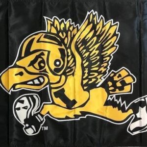 Iowa Hawkeyes Flag 2 Sided 3×5 Throwback Herky Logo