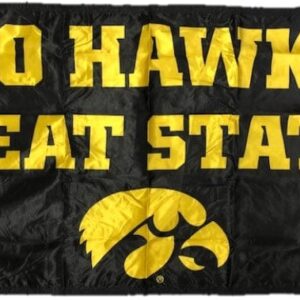 Go Hawks Beat State Flag 2 Sided 3×5 Black
