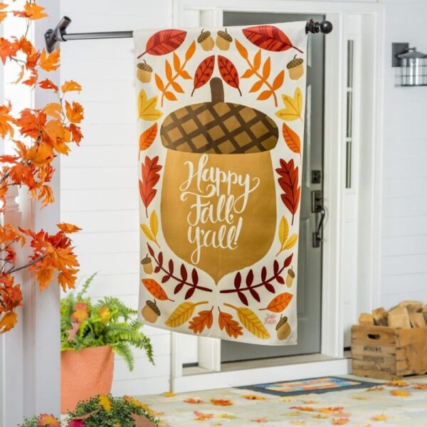 Happy Acorn Fall Banner 2 Sided Decorative House Flag