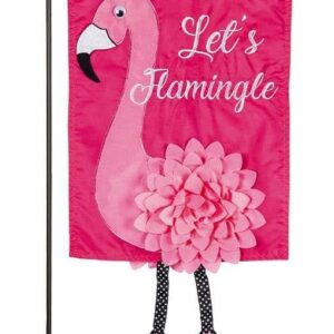 Flamingo Garden Flag 2 Sided Let’s Flamingle Applique