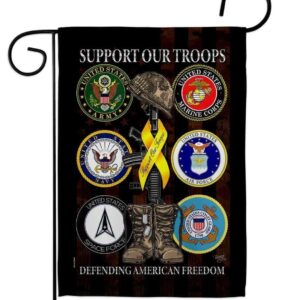 Armed Forces Support Our Troops Garden Flag 2 Sided