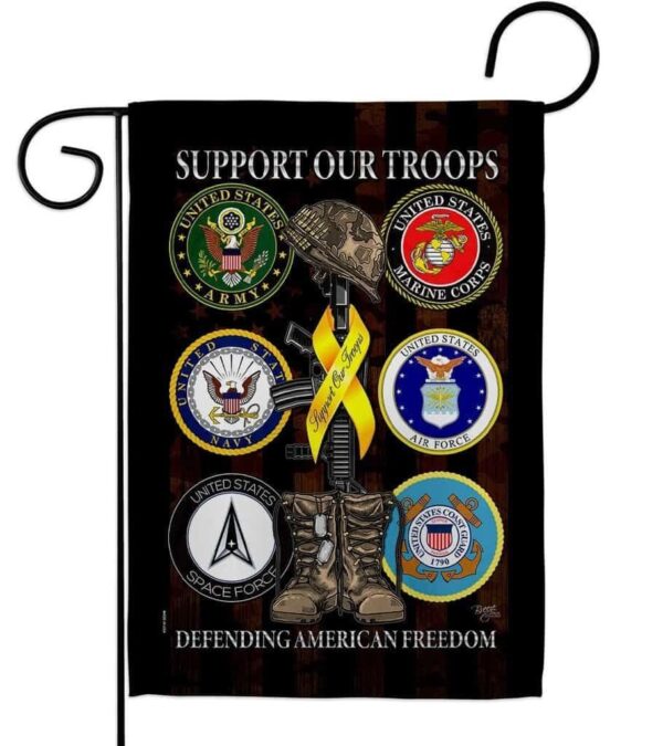 Armed Forces Support Our Troops Garden Flag 2 Sided