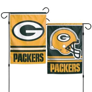 Green Bay Packers Garden Flag 2 Sided Double Logo Helmet