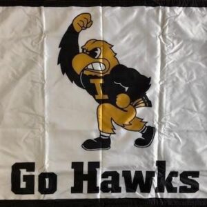 Iowa Hawkeyes Flag 3×5 Go Hawks 2 Sided