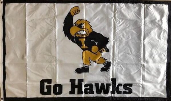 Iowa Hawkeyes Flag 3×5 Go Hawks 2 Sided