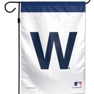 Chicago Cubs Garden Flag 2 Sided W Cubs Win