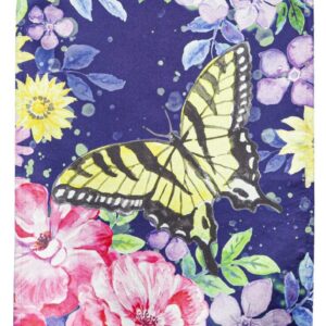 Midnight Butterfly Summer Garden Flag 2 Sided Lustre