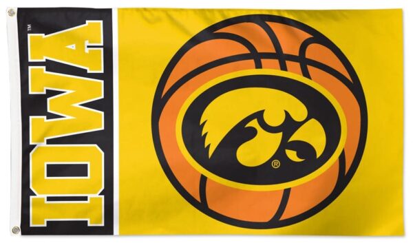 Iowa Hawkeyes Flag 3×5 Basketball Yellow