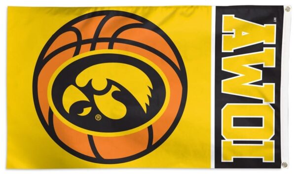 Iowa Hawkeyes Flag 3×5 Basketball Yellow