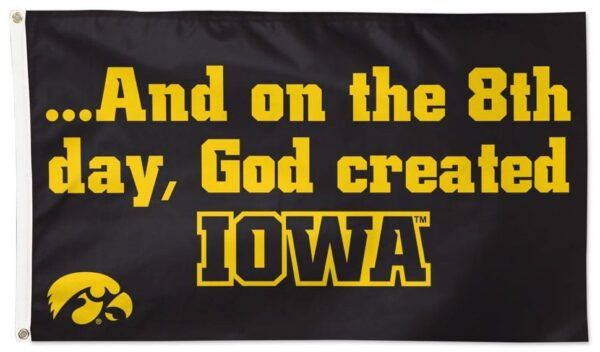 Iowa Hawkeyes Flag 3×5 And On The 8th Day Black Gold