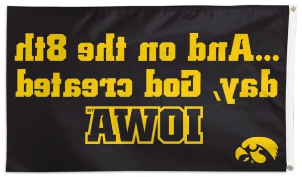 Iowa Hawkeyes Flag 3×5 And On The 8th Day Black Gold