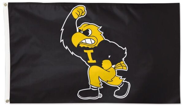 Iowa Hawkeyes Flag 3×5 Fighting Herky Black