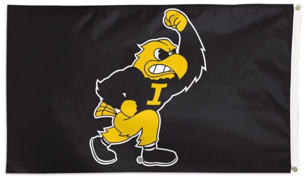 Iowa Hawkeyes Flag 3×5 Fighting Herky Black