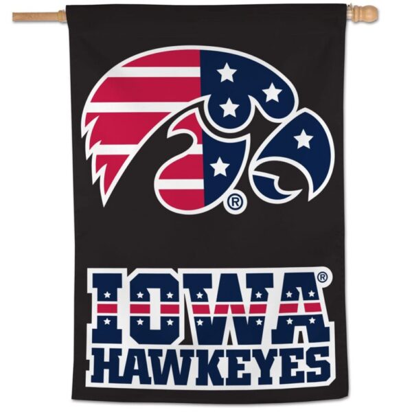 Iowa Hawkeyes Flag Patriotic House Banner